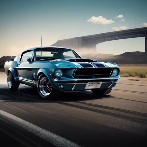 1968 Ford Mustang GT 500 Shelby in Splash Art