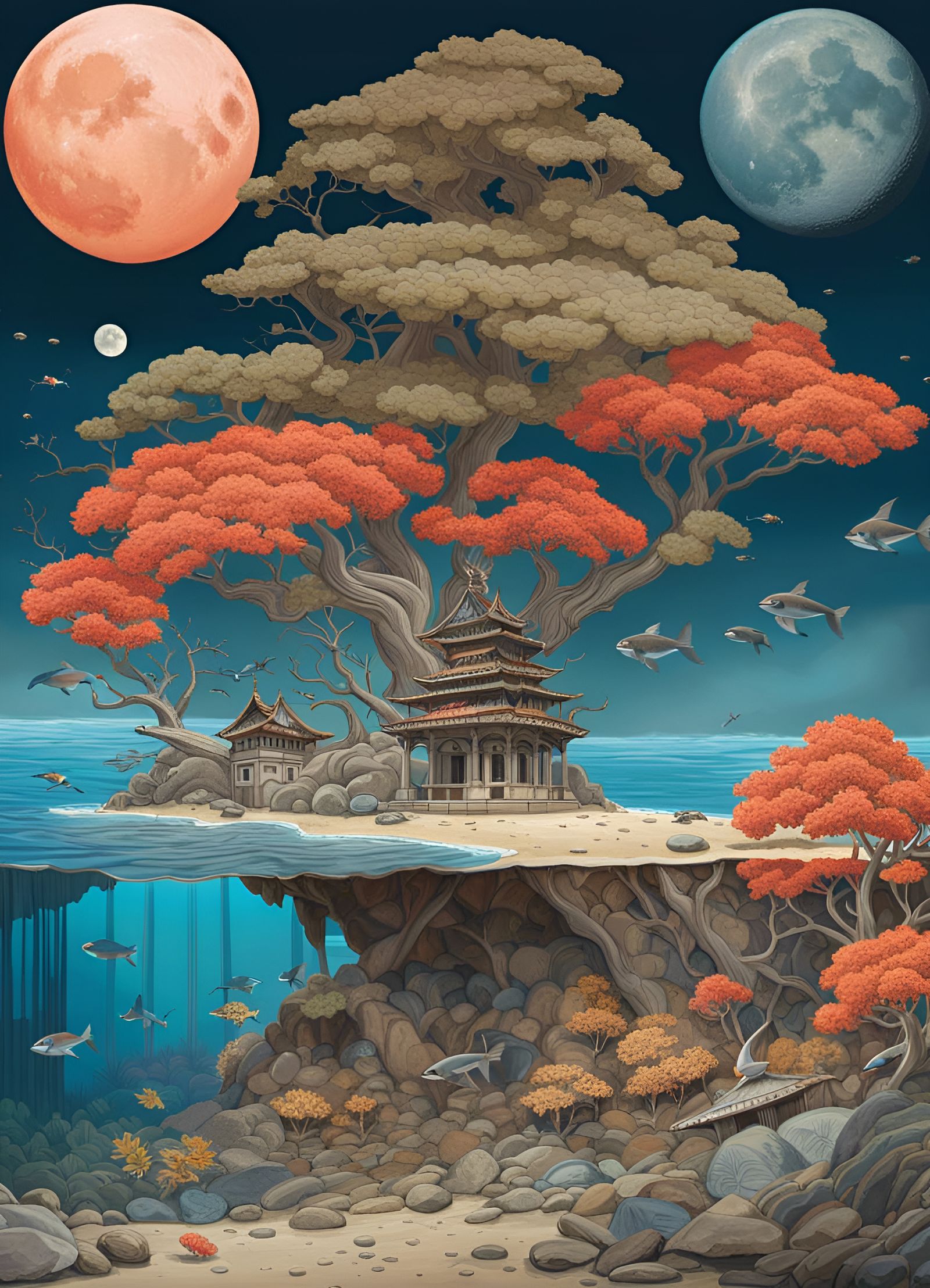 Surreal Shoreline Split shot