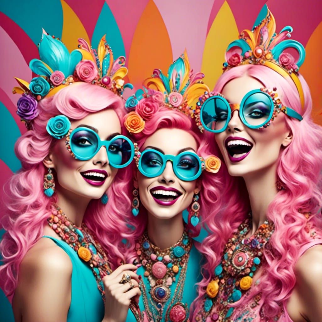 Whimsical Characters Wearing Oversized Glasses