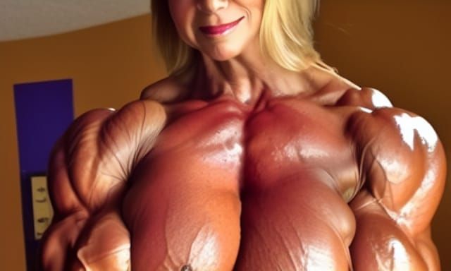Extremely Muscular Female Bodybuilder Mom