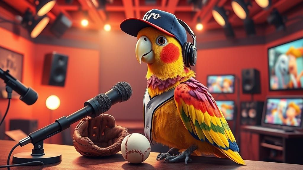 Stunning Portrait of Talented Yellow Cockatiel at Press Conf...