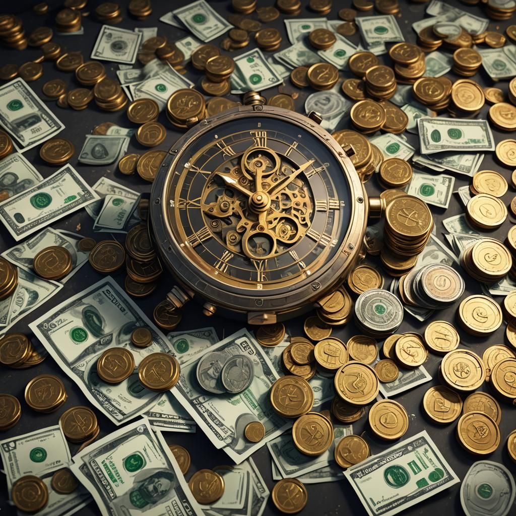 Checking Money at Cash Register in 3D Style