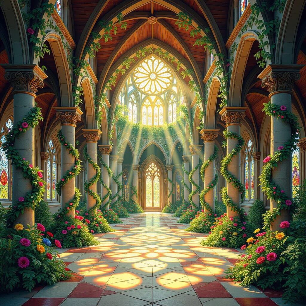 Floral Cathedral Bathed in Sunlight