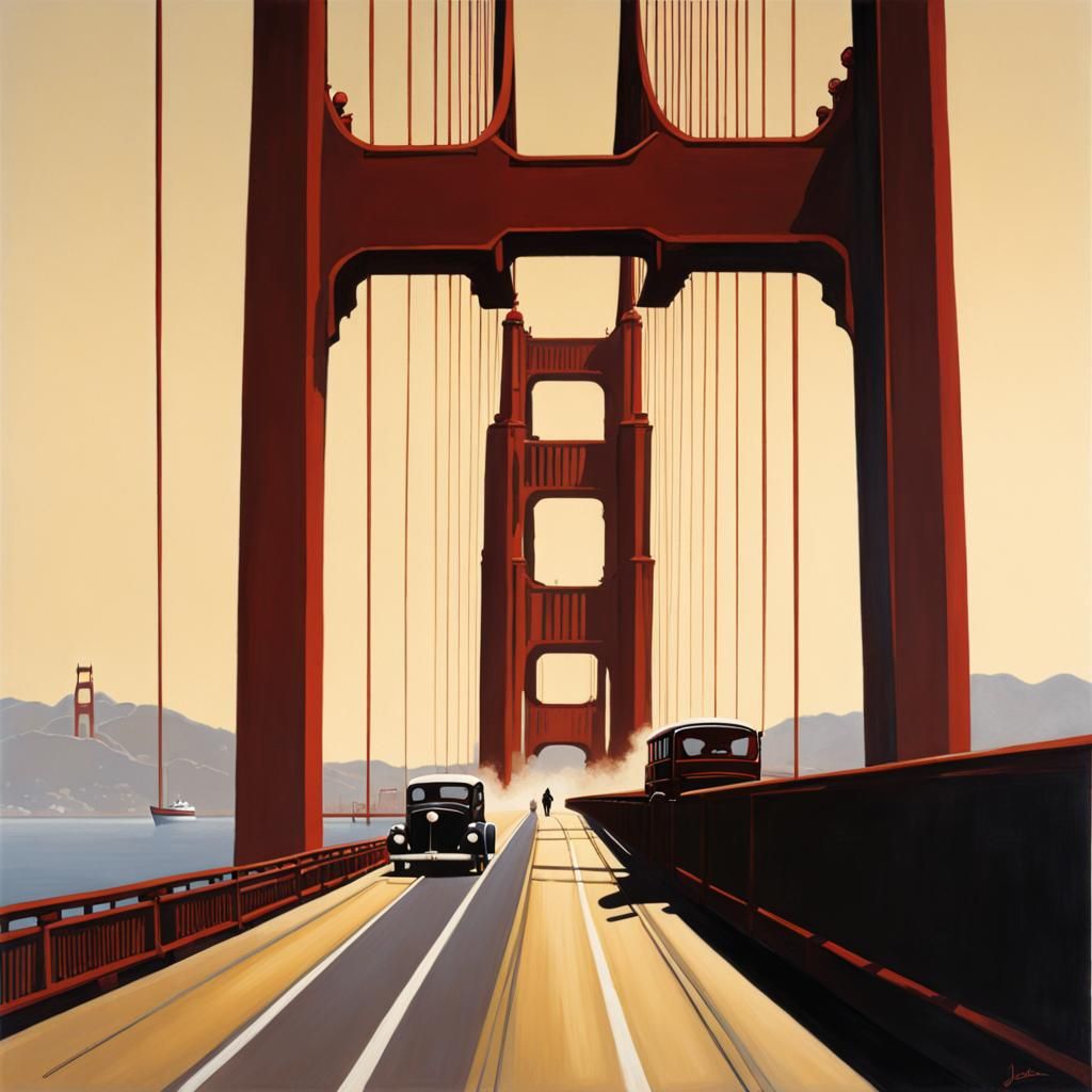 Golden Gate Bridge in Vettriano Style
