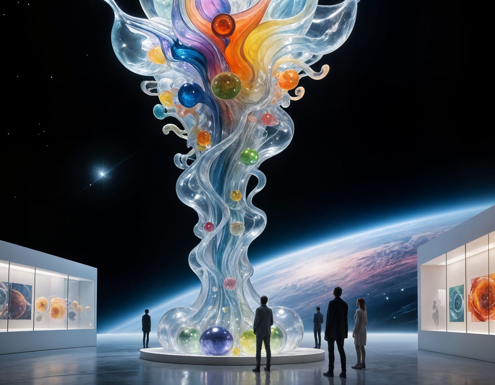 Cosmic Nebula of Blown Glass in Surreal Space