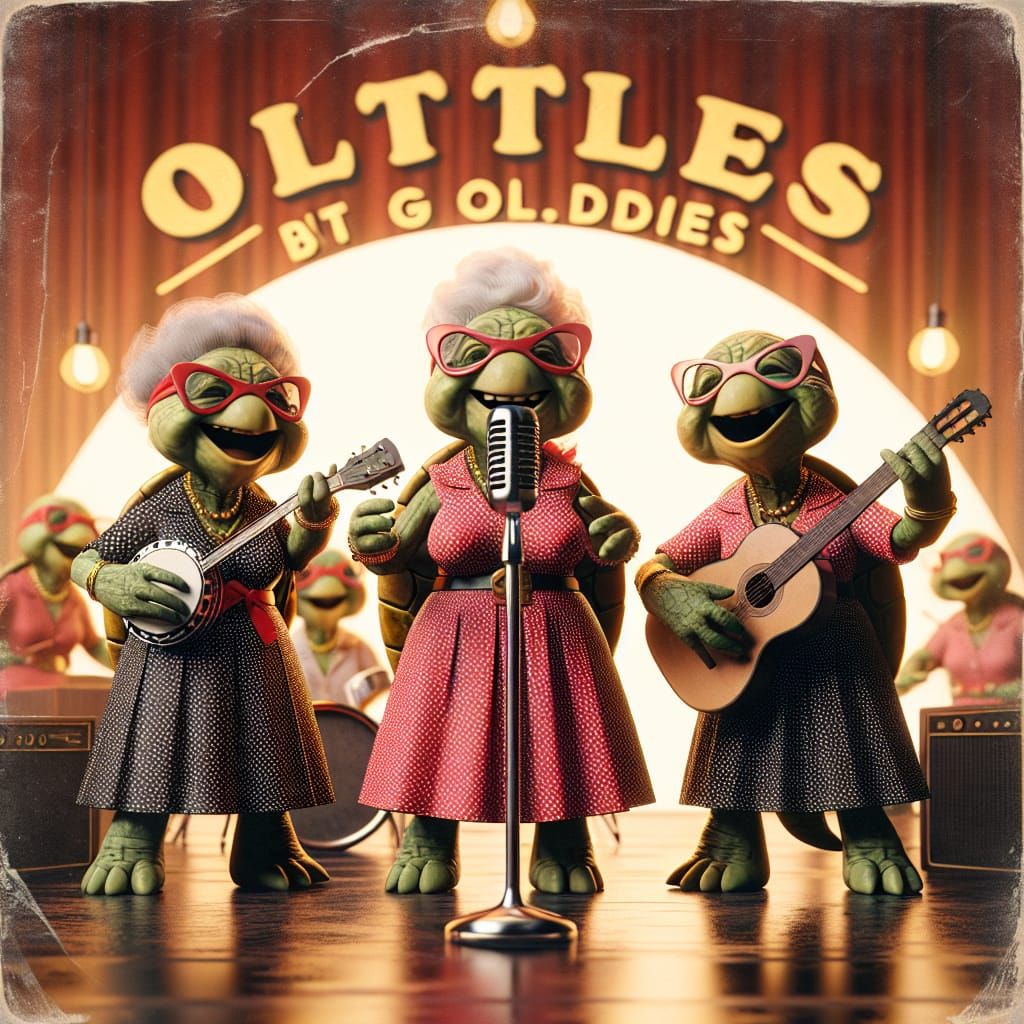 vintage vinyl album cover, featuring the Turtle band 'Oldies...