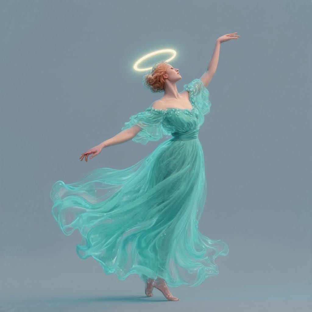 Person in Stormy Grey and Petrol Blue Background