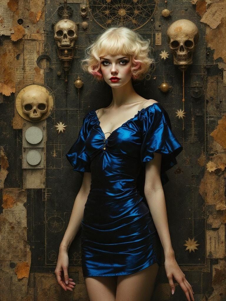 Gothic Pin-Up in Assemblage Style