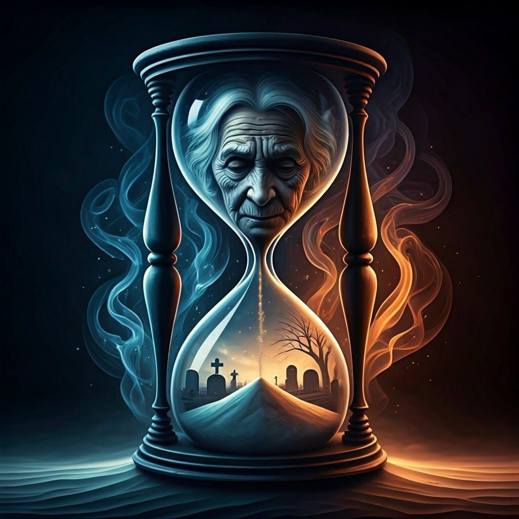 A Smoky Hourglass Shrouded in Sand and Shadows