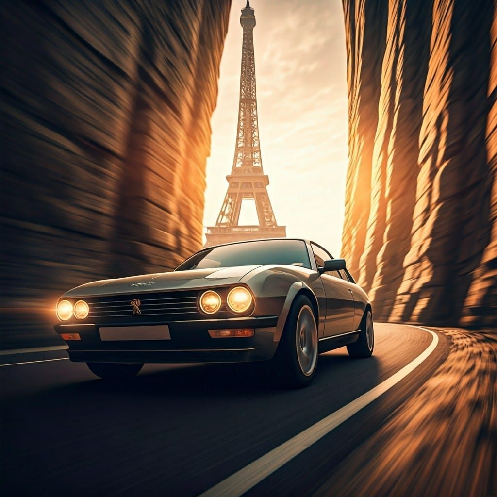 Sleek 1998 Peugeot 504 Concept Speeds Through Paris Canyon L...