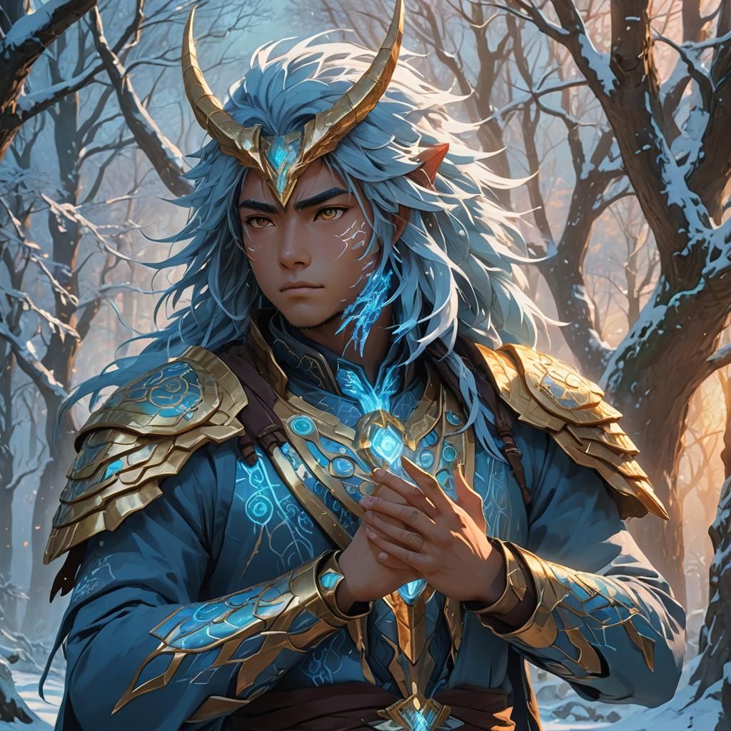 Mystical Creature Encounter in Digital Fantasy Art