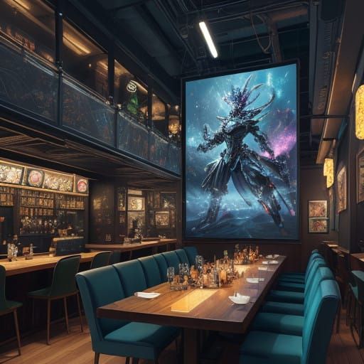 Elegant Nightclub Scene in 3D Anime Style