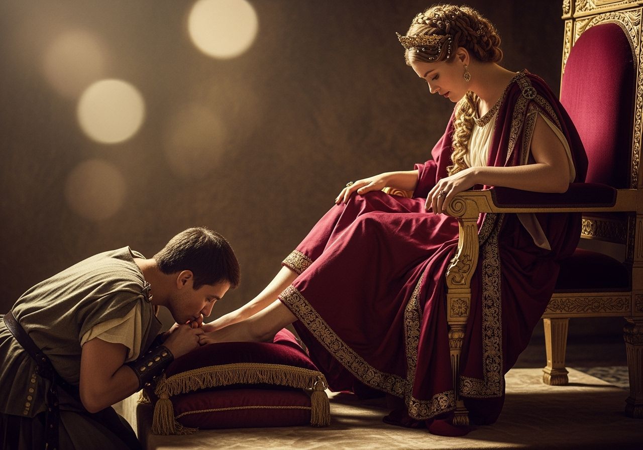 Roman Empress Receives Homage in Editorial Photography Style