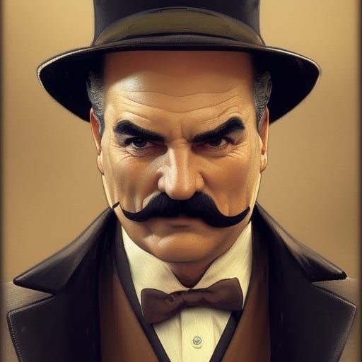 Hercule Poirot Portrait in Artgerm Style