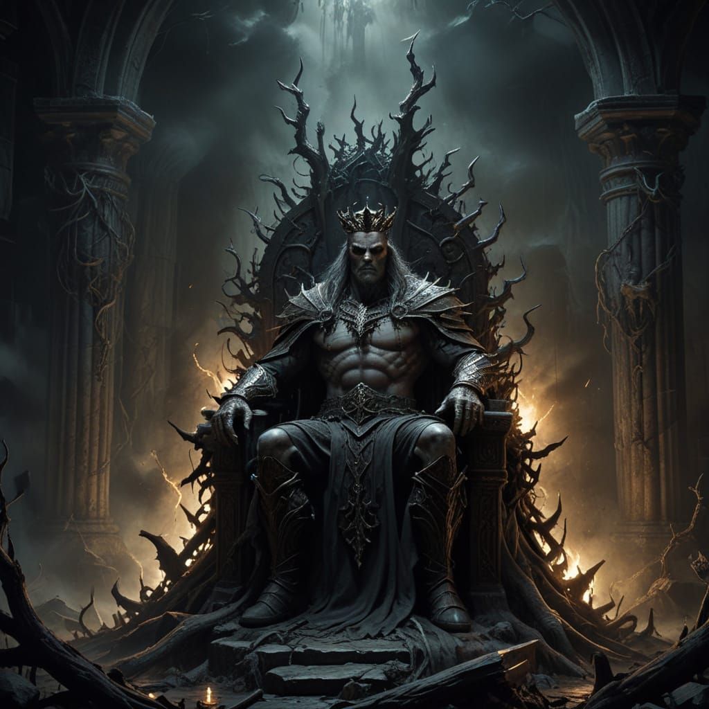 Gothic Dark Fantasy King Consumed by Corruption
