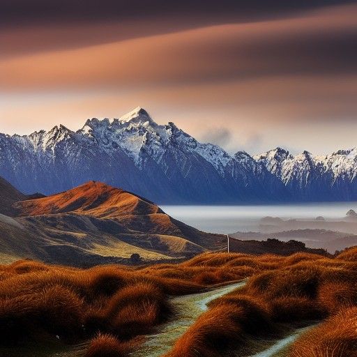 New Zealand Mountain Landscape Art