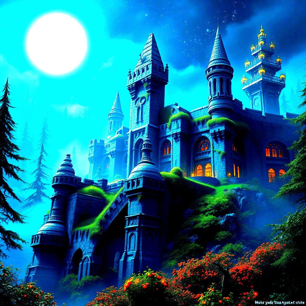 Enchanted Fortress of Magic: Fantasy Concept Art