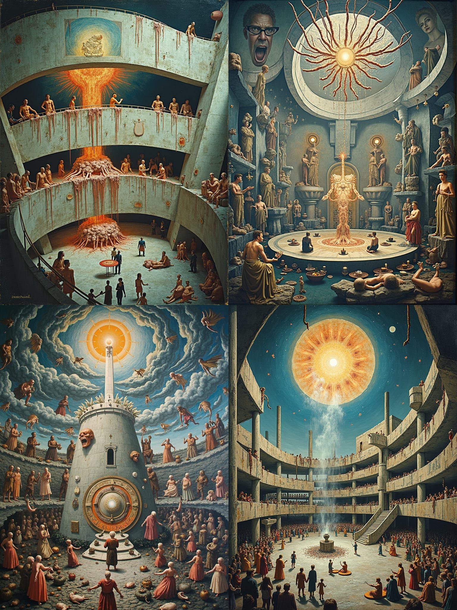 Hellish Ritual Inside Guggenheim, in Bosch Style