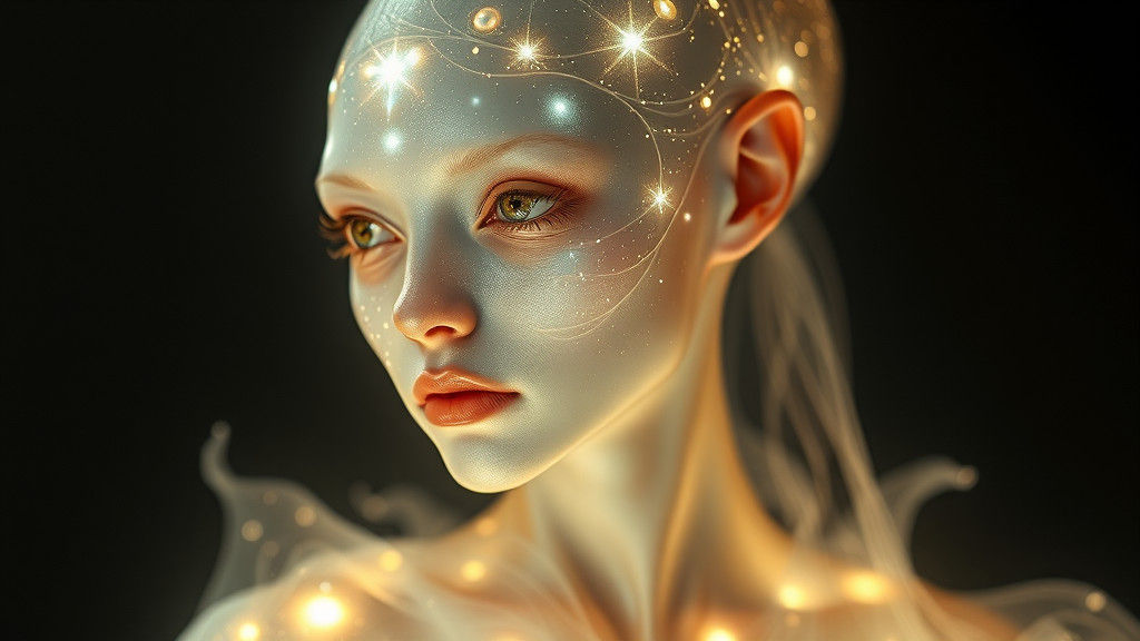 Ethereal Alien Female Emitting White Light