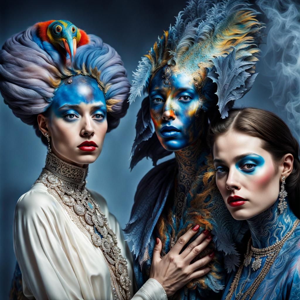 Exotic Party Scene with Bizarre Creatures, Photorealistic