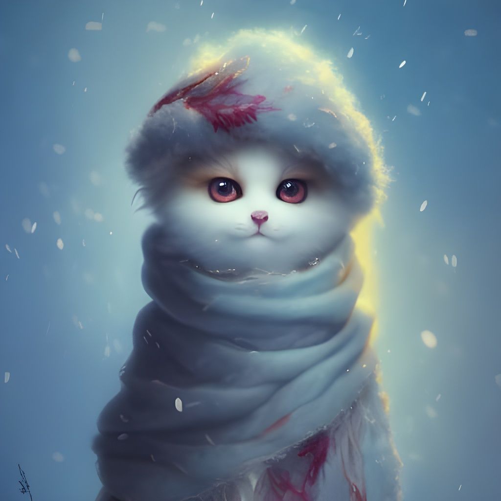 a  cute adorable fluffy cozy kitten