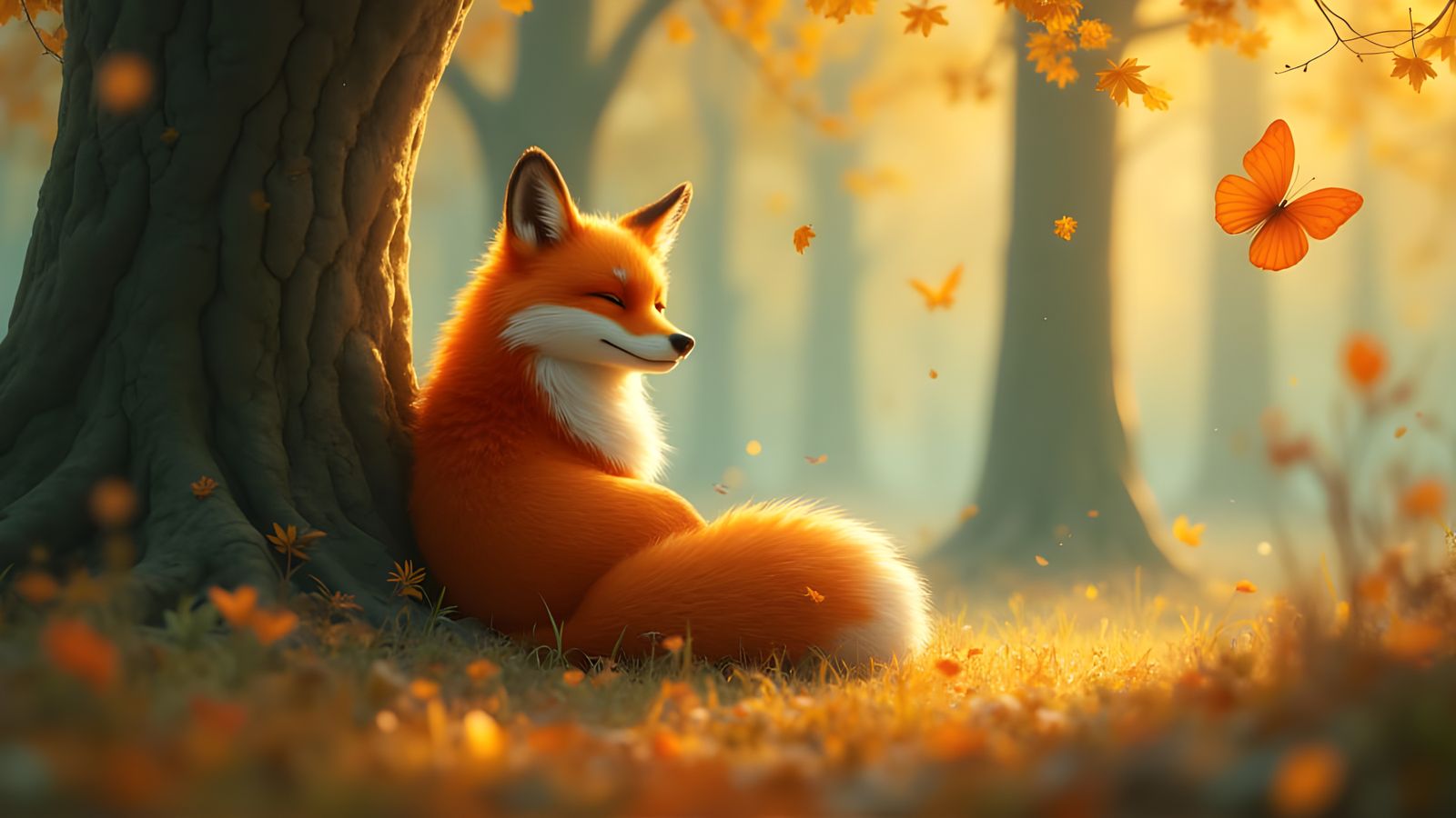 Majestic Red Fox in Serene Forest Landscape