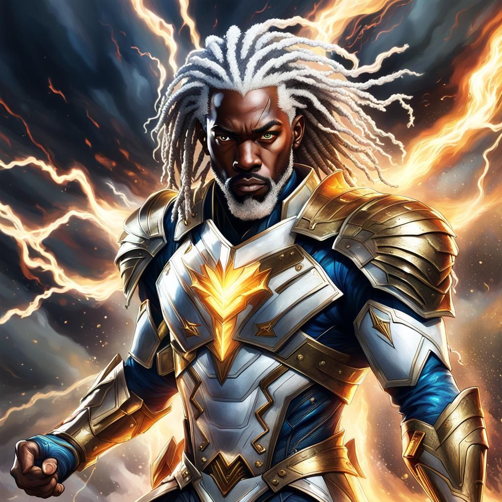 Black Lightning Knight in Gold Armor