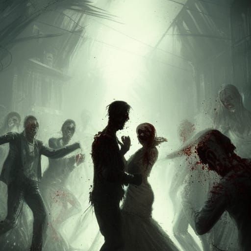 Zombie Wedding Dance: Dark Fantasy Concept Art