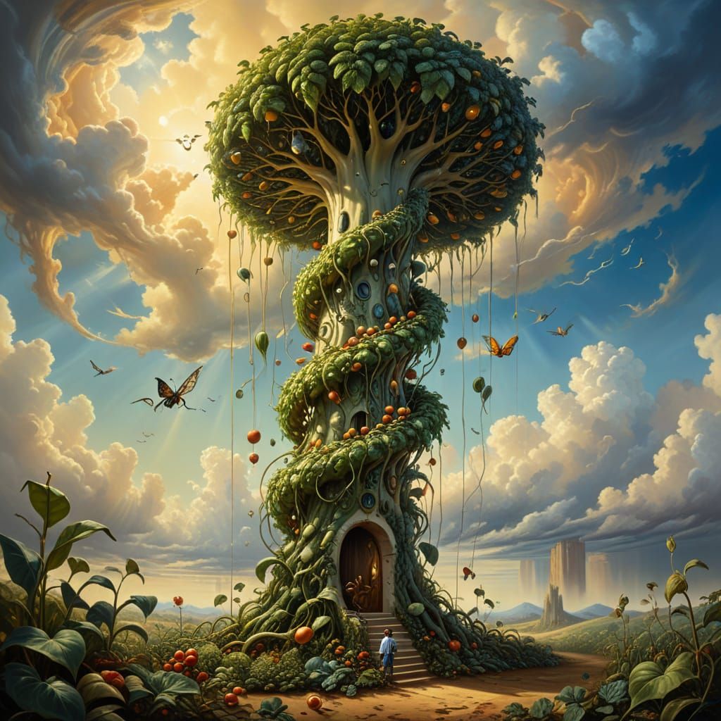 Surreal Masterpiece: Bean Counter's Dreamlike Encounter