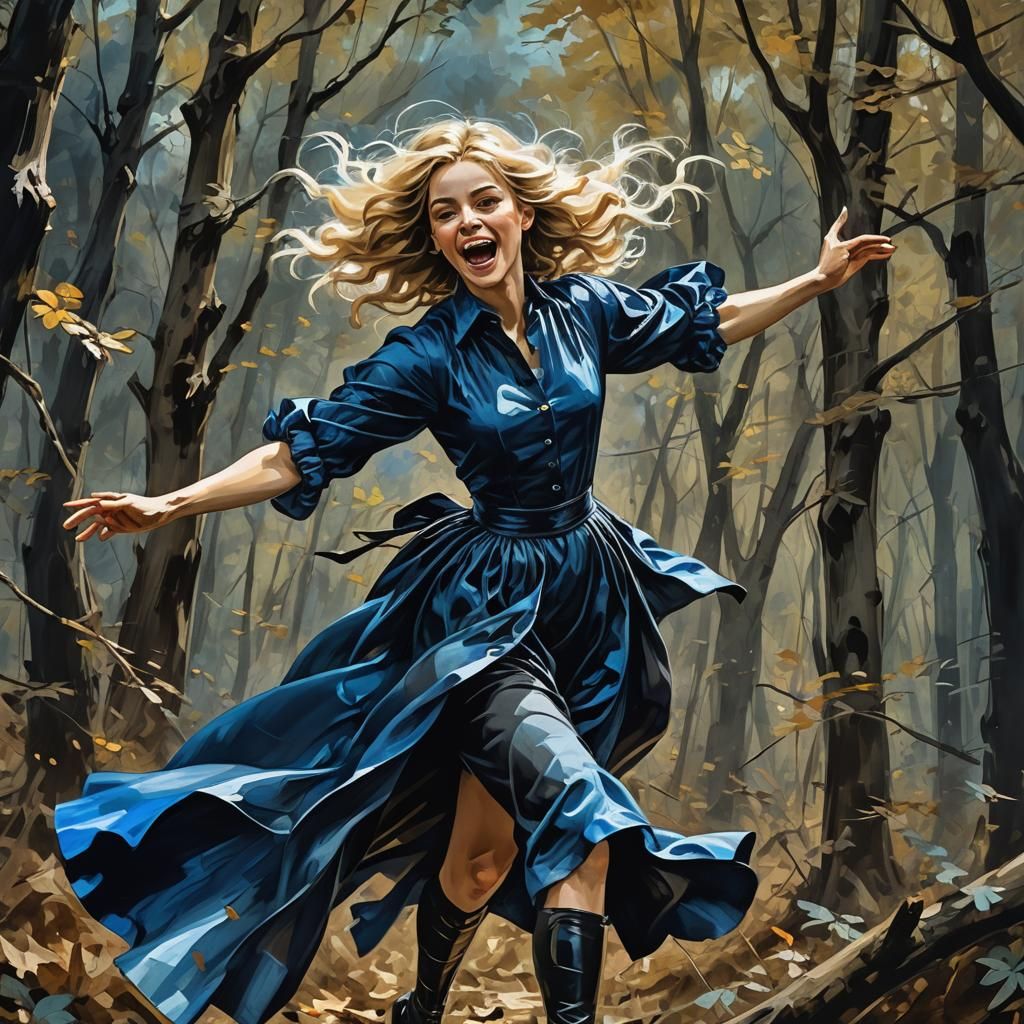 Blond Girl Flies: Boldini & Caravaggio-Inspired Comic Art