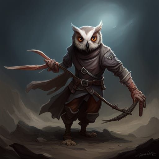 Undead Owlin Rogue: Dark Fantasy Bird Person