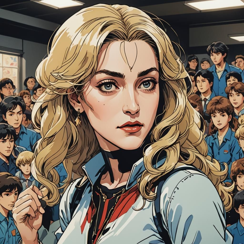 Madonna in 1980s Aerobics Class: Anime Style