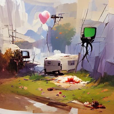Surreal Digital Landscape in Video Game Style