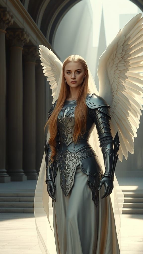 Regal Angel Knight in Temple