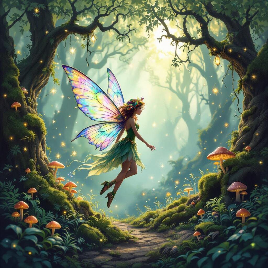 Enchanted Forest Fairy in Magical Luminescence