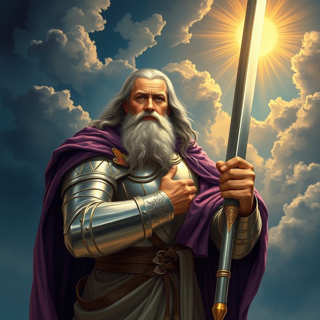 St. Paul with Sword in Matte Painting Style