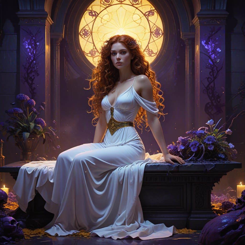 Dark Fantasy Concept Art of Woman on Mortician's Slab