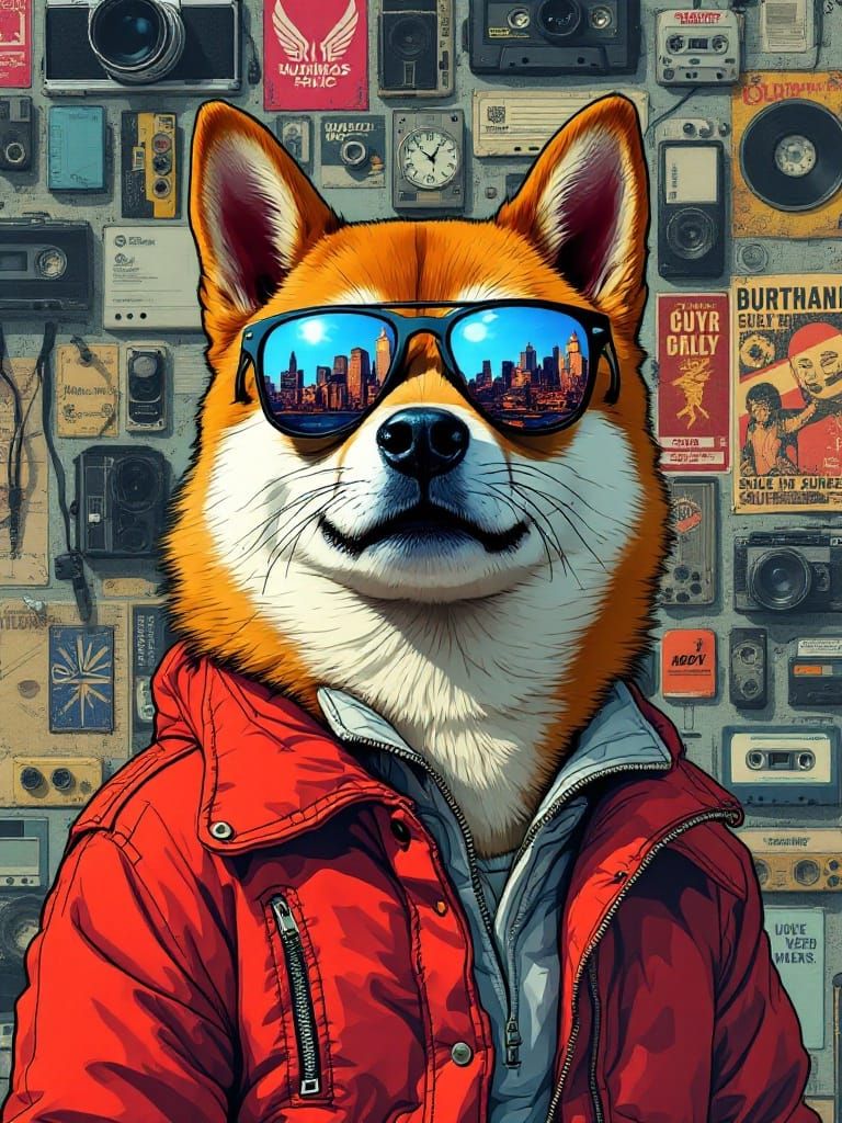 Stylish Shiba Inu Rules the Urban Playground