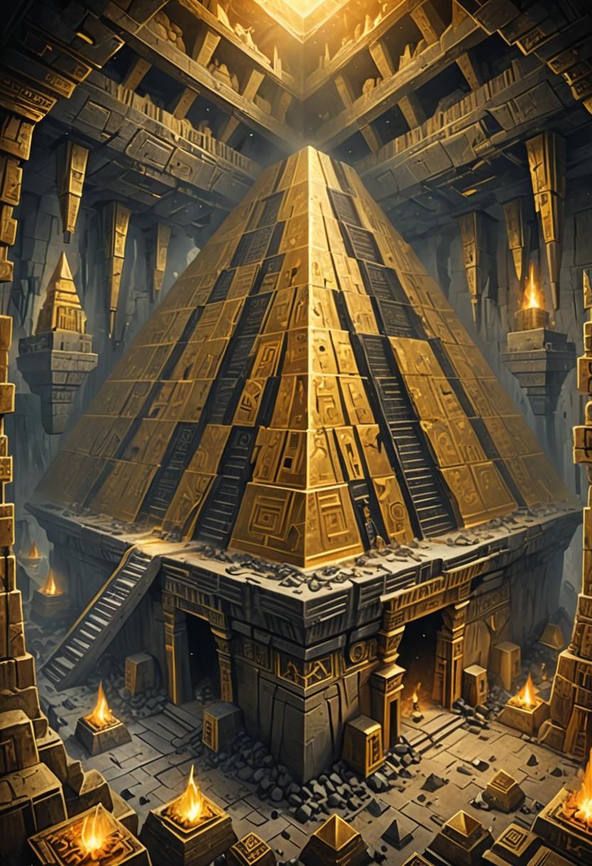 Winged Pyramid in Art Deco Cave