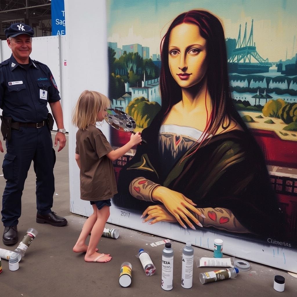 Vibrant Artist with Palette in Fauvist Style