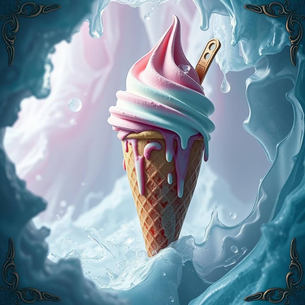 Ice Cream Dreamscape in Detailed Digital Painting