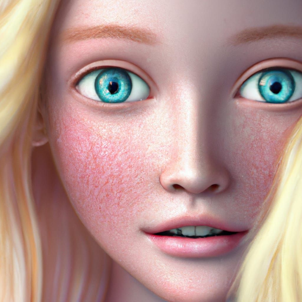 Mermaid with White Skin, Pink Eyes: Photorealistic Portrait