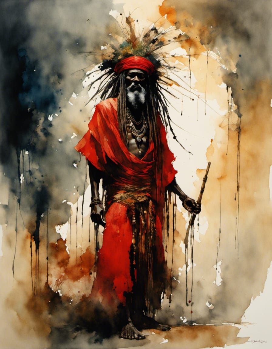African Hoodoo witch doctor