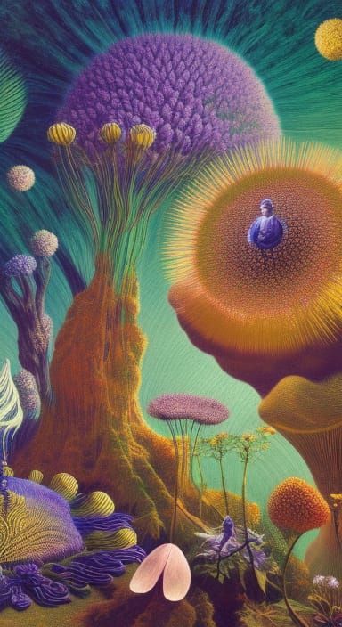 Stargazing Platform in Mycelium Network, Detailed Render