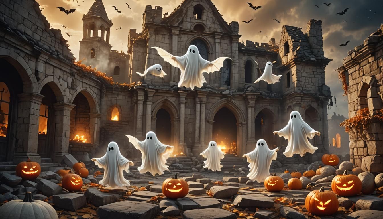 Ghosts in the Evening Sky at Halloween