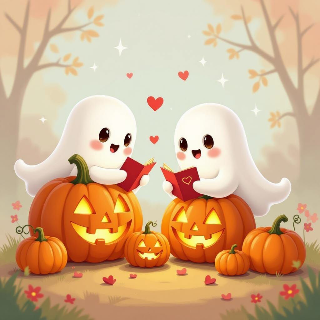 Charming Pumpkins and Ghosts Exchange Valentine Cards