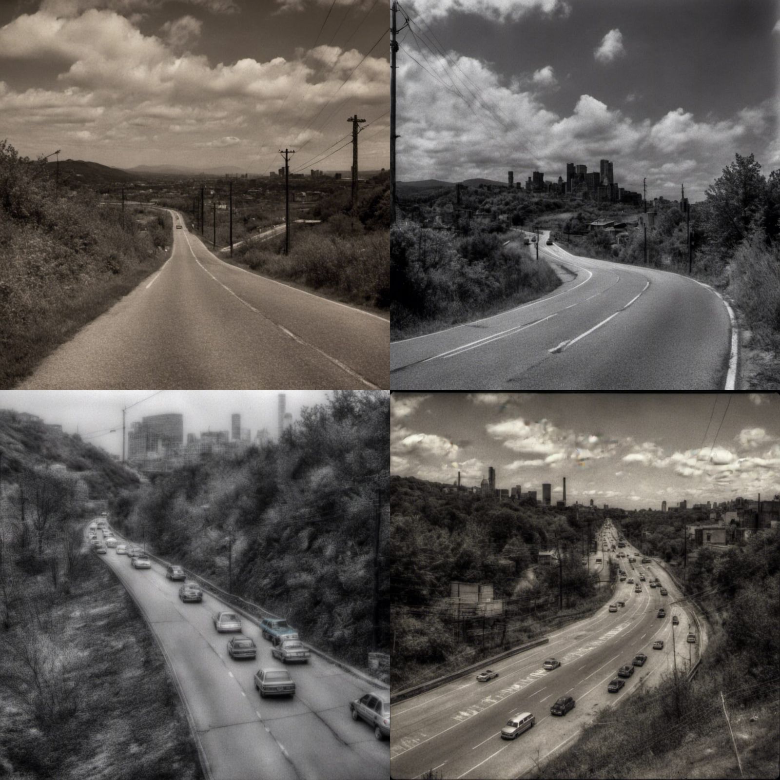 Eraserhead-Inspired Highway Through Hilly Forest