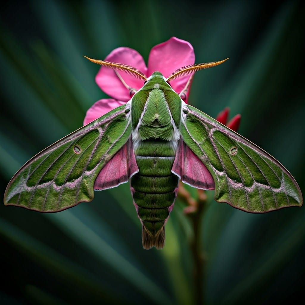 Accurate Green Oleander Hawk Moth