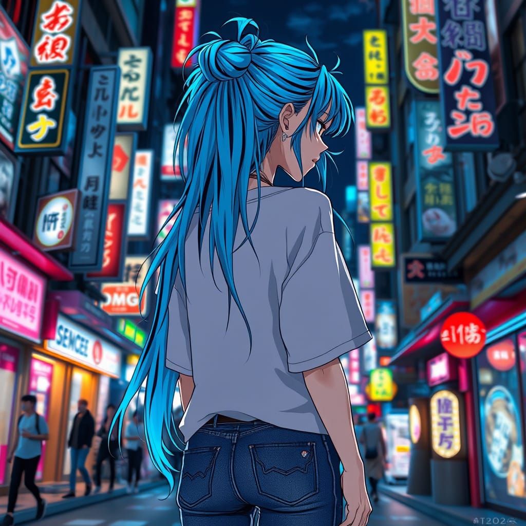 Transgender Woman in Tokyo Street, Anime Key Visual