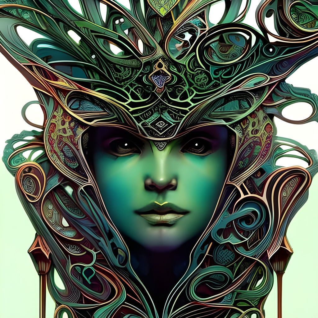 Green Frog Portrait in Pastel Colors